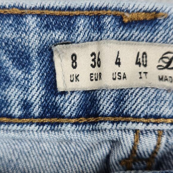 Denim Co Womens Size 4 Light Wash High Waist Jeans Frayed Hem 24" Waist FLAW - Picture 10 of 16